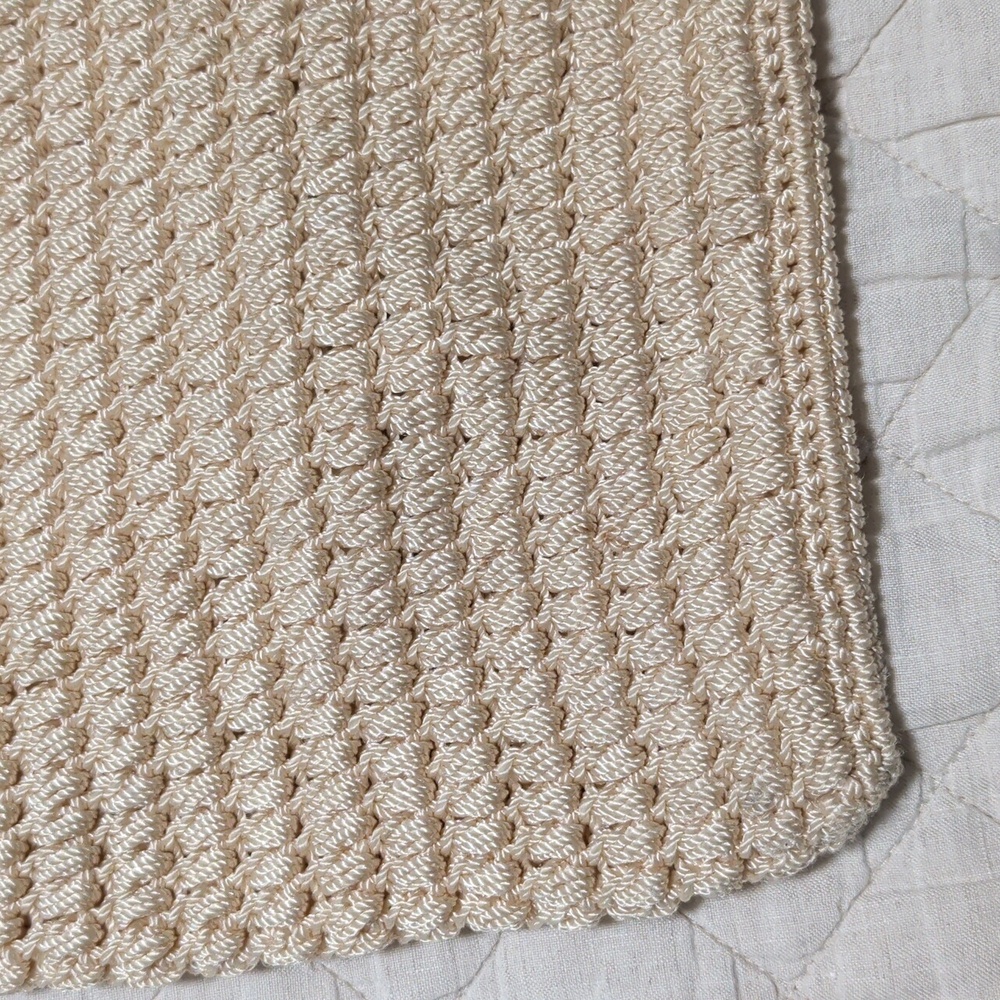 Coldwater Creek Cream Crochet Tote Bag - Picture 2 of 5